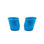 Doidy Mini Cup Set of 2, for Newborn & Baby 0 Months +, Open Measuring Cup Suitable for Water & Milk, Ergonomic Slanted Design for Feeding Liquids (Blue)