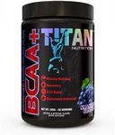 TITAN BCAA+: Branched Chain Amino Acids enhanced with glutamine- Aids in Muscle Recovery, Increase Muscle Protein Synthesis, and Improve Lean Body Mass-Perfect 2:1:1 BCAA ratio- 50 ser (Smashed Grape)