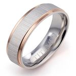 Gemini Groom or Bride Muti Tone Rose Gold & Silver Couple Promise Anniversary Wedding Ring Valentine's Day Gift for Men