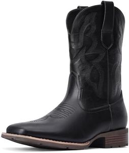 Dixhills Cowboy Boots For Men - Black Western Boot Men's Cowboy Boots With Square Toe | Cowboy Western Boot | Pull-on Old West Style Embroidered Size 12