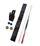 JBB American Pool Cue Stick 12mm Tip Size with Cue Cover, Glove & 2 Pcs Chalk and Tip