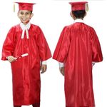 Rudra Fancy Dress Polyester Casual Style Graduation Gown For Kids Convocation Gown For Boys & Girls Graduation Gown, Cap, Ribbon Bow & Degree Fancy Dress (4-5 Years, Red Graduation Gown)