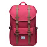 KAUKKO Laptop Outdoor Backpack, Travel Hiking& Camping Rucksack Pack, Casual Large College School Daypack, Shoulder Book Bags Back Fits 15" Laptop & Tablets Mini Size(7red)