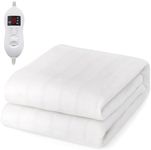 Multigot Heated Mattress Pad, Electric Heating Fitted Mattress Underblanket with Single/Dual Control, 8 Heat Settings, Timer and Overheat Protection, Machine Washable Bed Warmer (Double-190x135cm)