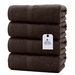 DAN RIVER 100% Cotton Premium Bath Towels Set Pack of 4| Soft & Lightweight Super Absorbent, Quick Dry, Perfect Bathroom Towels for Daily Use | Gray - 27”x54” - 500 GSM