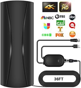 2024 Upgraded Digital TV Antenna, 1100+ Miles Range TV Antenna for Smart TV, Powerful TV Antenna Indoor Support 4K 1080p All TV's - Amplifier Signal Booster and Long Thick Coaxial Cable