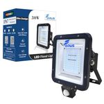 Forus 30W LED Outdoor Flood Light with Motion Sensor, 8-15ft Detection, 180° Sensing, Day-Night Dual Mode, IP67 Waterproof, 5-Year Warranty, Security Light for Factory, Shop, Garden, Natural White-1PC