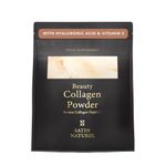 Bovine Collagen Powder with Hyaluronic Acid & Vitamin C - 100% Pure Unflavoured Premium Hydrolysed Collagen - Type 1 & 3 Collagen Peptides for Joints, Muscles, Hair, Skin & Nails - Satin Naturel