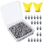 Kulannder 150 Pieces 1/4 Inch Steel Spikes Track Shoe Spikes Replacement with 2 Pieces Spike Wrench and Storage Box for Sprint Track Cross Country, Pyramid Shape