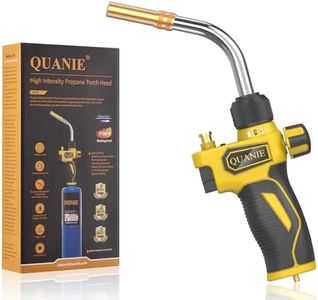 Propane Torch Head,Mapp Map Gas Torch Head,Extended & More Inclined Flame Tube Welding Torch to More Efficient,QS12000 Trigger Start Torch,Soldering Torch for Soldering,Brazing,Welding,Searing Steak