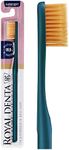 Royal Denta Super Soft Toothbrush for Adults, Extra Soft Flossing Toothbrush, Gold Particles to Prevent Bacteria, Metallic Green