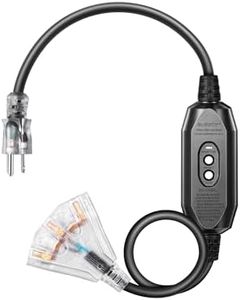 DEWENWILS 3 FT Outdoor GFCI Extension Cord Manual, 12/3 Gauge Extension Cord for Multiple Appliances, Heavy Duty Power Cable with LED Lighted 3 Prong Plug, Black, UL Listed