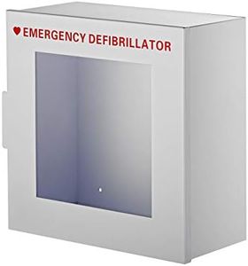 AdirMed Non-Alarmed Steel Cabinet Defibrillators 15" W X 15" H X 7" - Standard Wall Mounted Enclosure - Easy Access Storage For Emergency Situation For Home & Office 15" H x 15" W x 7" D White