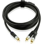 Mediabridge Ultra Series RCA Y-Adapter (15 Feet) - 1-Male to 2-Male for Digital Audio or Subwoofer - Dual Shielded with RCA to RCA Gold-Plated Connectors - Black - (Part# CYA-1M2M-15B)