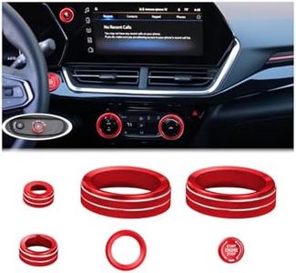 Tyifxom 6PCS Knob Covers for 2024-2026 Chevy Trax/Trailblazer for Buick Envista/Encore GX. Fits AC, Volume, Start & Headlight. Aluminum Trim. (NOT for Avenir, LS, 1RS) (red)