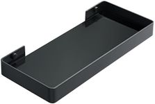 Alise Glass Bathroom Shelf,Black 11.8 Inch Rectangular Floating Shelves for Bathroom, Showers, Vanities, Kitchens,SUS304 Stainless Steel Glass Shelf for Toilet Room Decoration