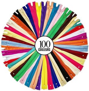 KGS Fermeture éclair pour L'artisanat de Couture (20 Couleurs (100 Pièces), 23+30,5+38 CM / 9+12+15 Pouce)