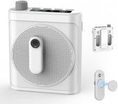 15W Wireless Voice Amplifier with 2 Magnetic Lavalier Mics & Noise Reduction - Bluetooth 5.3 PA System for Teachers, Tour Guide, Yoga - 15H Rechargeable Battery, Waist-Mount Design