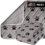 Gorilla Grip Reusable Puppy Pads, 2 Pack, 40x26, Slip Resistant Pet Crate Mat, Absorbs Urine, Waterproof, Cloth Pee Pad for Training Puppies, Washable Incontinence Underpads, Chucks, Protects Sofa