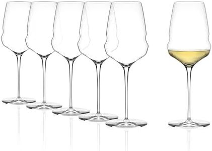 Stölzle Lausitz White Wine Glasses Set of 6 (Cocoon). Dishwasher Safe, Lead-Free Crystal Luxury Wine Glass (16.5 fl oz). Durable Long Stem Wine Glasses - Genuine Stölzle Wine Glass Set