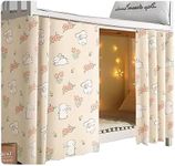 Teanea Bottom Bunk Bed Curtains Privacy Cloth Underbed Curtains for Low Loft Bed Twin, 2 Panels, Cute Rabbit