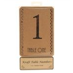 BEIGE KRAFT TABLE CENTRE NUMBERS 1-12 Per Pack - Wedding Party Card Stationery