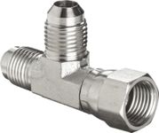 Brennan 6602-06-06-06-SS, Stainless Steel JIC Tube Fitting, 06MJ-06FJS-06MJ Tee, 3/8" Tube OD