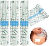 3 Rolls 45cm x 3m Tattoo Aftercare Waterproof Bandage Second Skin Tattoo Transparent Film Dressing Stretch Adhesive Bandage Tape Antibacterial Bandages for Tattoo Aftercare Recovery