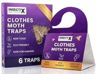 Clothes Moth Monitoring Traps (6 Pack) | Sticky Pheromone Traps for Wardrobes, Closets & Drawers | Clothes & Carpet Moth Detection | Odourless Indoor Monitor