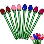 Maydahui 12PCS Colorful Rose Flower Ballpoint Pen Novelty Floral Pens Retractable Metal Pen 4 Colors Black Ink for School Home Office Wedding Birthday