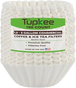 Tupkee Extra Large Coffee Filters - (13 Inch x 5 Inch) Premium, Big, Tall for Bunn 1.5 to 3 Gallon Commercial Coffee & Tea Machines - (750 Count) - Chlorine Free White Commercial Coffee Filters