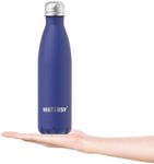 WATERSY Stainless Steel water bottles,17oz/500ml Insulated Water Bottles,Deep Blue metal water bottle Keeps Drink Cold and Hot,BPA Free kids water bottles for School,Gym,Travel,Sports