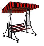 Kaushalendra Outdoor Swing for Adults - 3 Seater Jhula with Stand and Canopy Roof, Suitable for Garden or Terrace Use, 350 kg Capacity, Metal (60, 72, 84 inch)