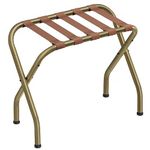 SONGMICS Luggage Rack, Luggage Rack for Guest Room, Suitcase Stand, Steel Frame, Foldable, for Bedroom, Gold Color URLR064A01