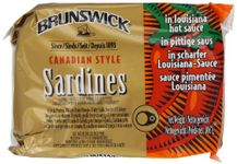 Brunswick Canadian Style Sardines in Louisiana Hot Sauce 106 g (Pack of 12)