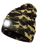 CUQOO Ultra Warm Rechargeable LED Lighted Beanie in Camo for Men and Women | Unisex Acrylic Stocking Fillers Winter Cap with Light | Slouchy and Breathable Hat with Hands Free Head Torch for Adult