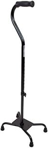 Dynarex Ergonomically Stable Four-Legged Large Based Quad Cane with Non-Skid Tips, Black