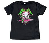 LYF STILE Bullet for My Valentine BFMV Neon Metal Skull Licensed Tour Merch Graphic Black T-Shirt Top Merchandise Europe Tour Aug 1 - Aug 24 2019 Small