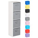 Hartleys 4 Tier White Cube Unit - Choice of Storage Boxes