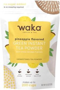 Waka Instant Green Tea Mix, Pineapple Flavored - 100% Tea Leaves, No Additives, Unsweetened Tea Powder in Bulk Pouch – Easy Quick Hot and Iced Teas, Up to 200 Cups (4.5oz)