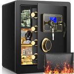 2.5 Cu ft Large Home Safe Fireproof Waterproof, Anti-Theft Fireproof Safe Box for Home Use, Sensor Light & Smart Alarm, Removable Shelf, Fire Safe Box for Home Office Hotel