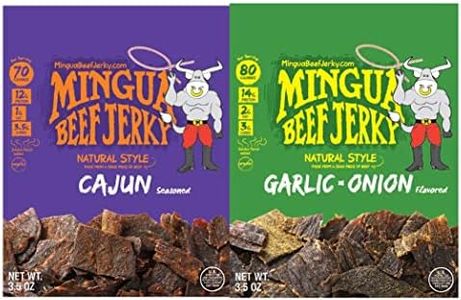 Mingua Beef Jerky - Two Cajuns + Two Garlic & Onions, 3.5 ounces, 14.0 Ounce