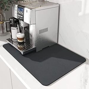 Coffee Mat Absorbent Hide Stain for Countertops Coffee Machine Mat for Kitchen Counter Rubber Backed Coffee Bar Mat Coffee Bar Accessories Drying Mat Coffee Bar Accessories (50 * 60cm)