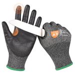 Donfri Level 9 Cut Resistant Safety Work Gloves, High Protection Cutting Proof Chainsaw Gloves with Reinforced Thumb, Non Slip, Durable, Touch-screen (1 Pair, M)