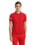 Polyester Zipper Sport Polo Shirt Red