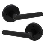 Weiser Milan Matte Black Door Handle, Reversible Privacy Lever, Interior Door Handles for Bedroom and Bathroom Doors, Keyless Bathroom/Bedroom Door Lock, Modern Home Décor