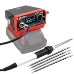 Cordless Soldering Iron Station,QUICKO T12 Soldering Station Fit for Milwaukee Battery 18/20V,Sleep Immediately,Injection Mold,°C/ºF Conversion (Battery Not Included) With 5pcs Solder Iron Tips