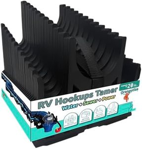 Orangutize RV Full Hookups Tamer | 3-in-1 RV Sewer Hose Support plus Water Hose and Power Cord Cradles | Patent Pending design for more organization and better stability | Expands to 20 Feet