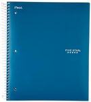 Five Star 3-Subject Spiral Notebook with Study App, 8.5" x 11" Sheet Size, College Ruled, 300 Pages/150 Sheets, Wirebound, Assorted Colour Poly Covers, 1 Notebook (06048)