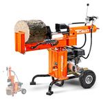 SuperHandy Portable 25 Ton Gas Log Splitter with 7HP Engine, Bucher Gear Pump, and Horizontal/Vertical Half Beam Steel Wedge for Firewood Splitting and Forestry Harvesting